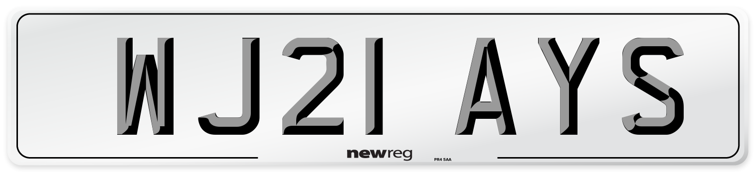 WJ21 AYS Number Plate from New Reg